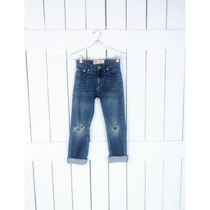 Kids 505 Levi's slim fit destroyed blue denim jeans